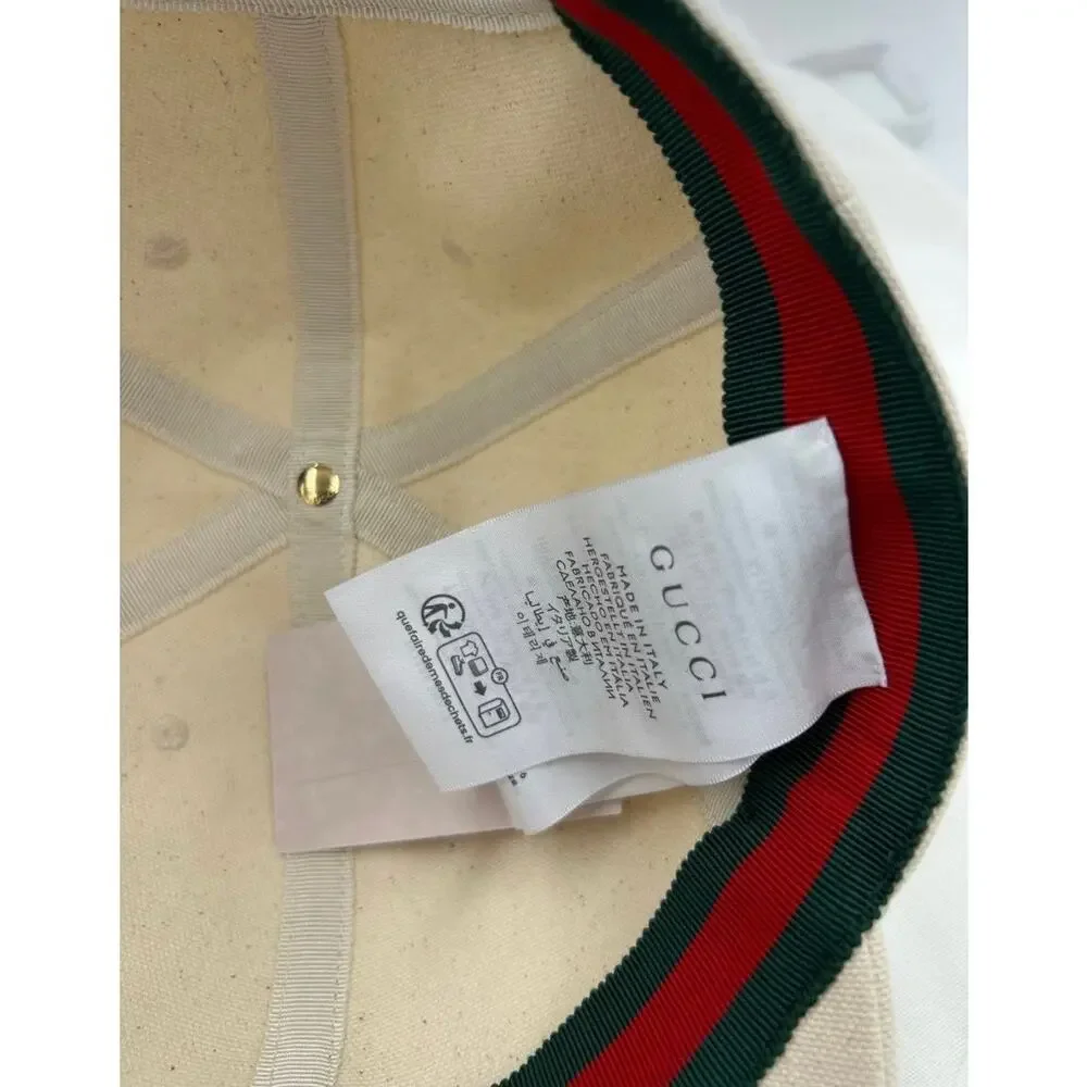 Unisex, Gucci, gold logo baseball cap size large made in Italy